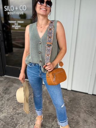 Forest Button-up Knit Vest