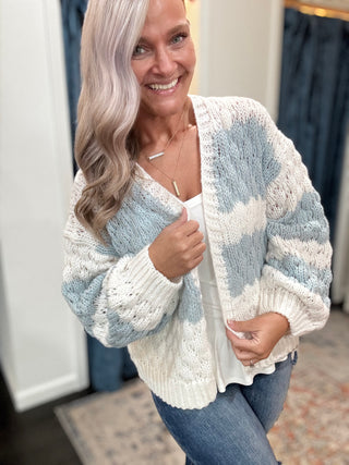 Sage Textured Striped Cardigan