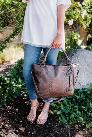 Ashlyn Tote Handbag Crossbody: Grey