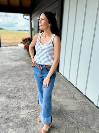 Trendy Washed Cuffed Jeans