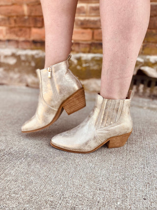 Potion Gold Metallic Booties