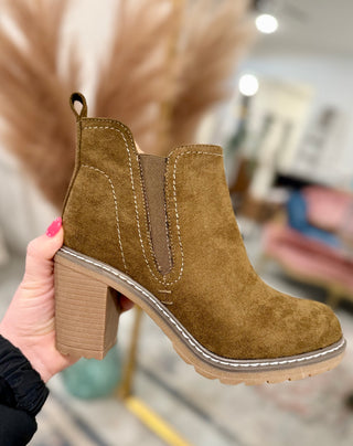 Bite Me Khaki faux suede