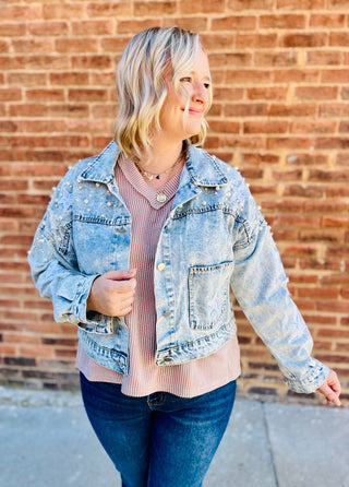 Pearl star denim jacket