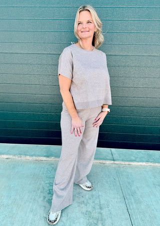 Boxy sweater top and pant set