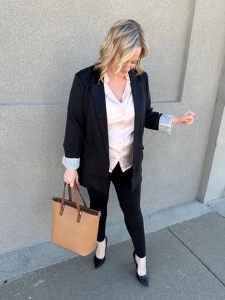 Black open front Blazer Jacket