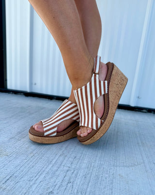 Carley Tan stripe Platform Sandal