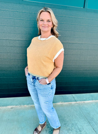 Camel Mineral washed sleeveless sweater