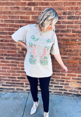 Longhorn floral graphic tee