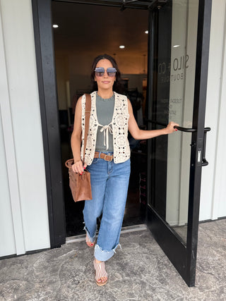 Teal Grey ruffle ribbed tank