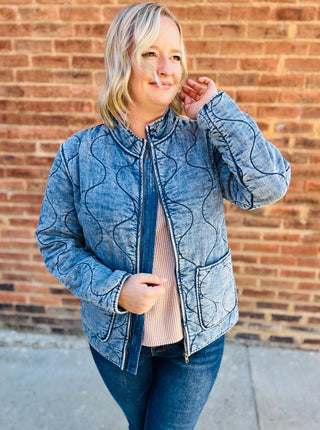 Denim quilted jacket