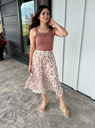 Marsala Ruffled Cami Top