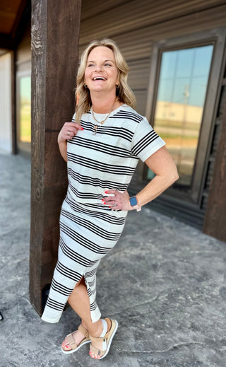 Cream & Black Luxe Sweater top & Skirt Set