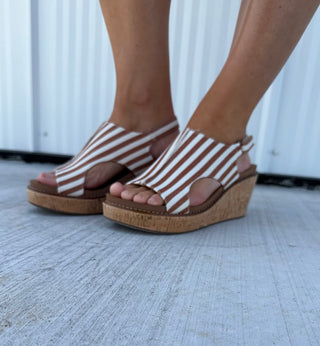 Carley Tan stripe Platform Sandal