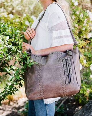 Ashlyn Tote Handbag Crossbody: Grey