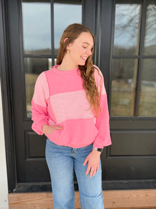Neon Pink French Terry Oversized Top