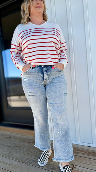 High Rise Ankle Straight Jeans -Lovervet