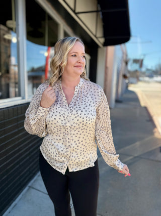 Champagne Heart Printed Blouse