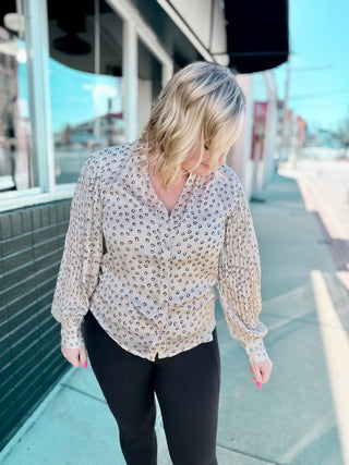 Champagne Heart Printed Blouse