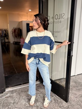 Polly Navy color block top