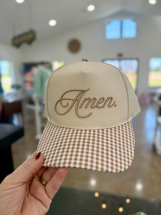 Amen Gingham Trucker Hat