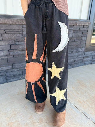 Black Sun Moon & Stars Pants