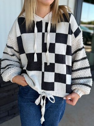 Checkered Plush Hoodie