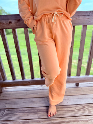 Melon knit pants with drawstring