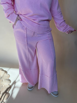 Pink Textured Thermal Bottoms