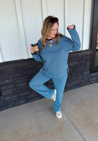 The Essential Blue Striped Lounge Set