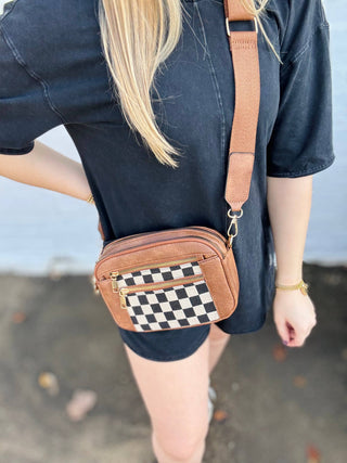 Checkmate Crossbody: Brown