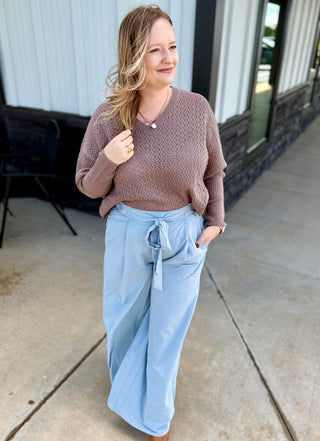 Dusty Blue relaxed Dress Pants