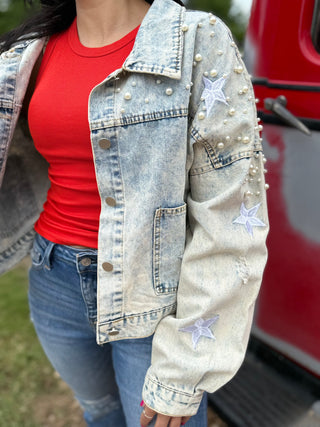 Pearl star denim jacket