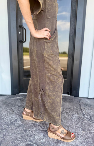 Ash Black V-Neck jumpsuit