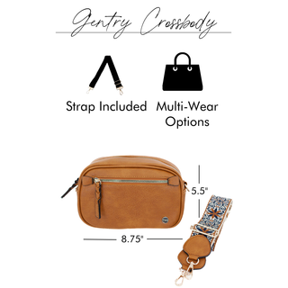 Gentry Boho Western Crossbody Shoulder Purse Bag: Camel
