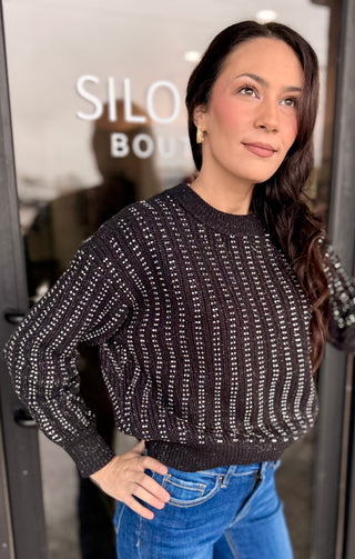 Black Jeweled Sweater