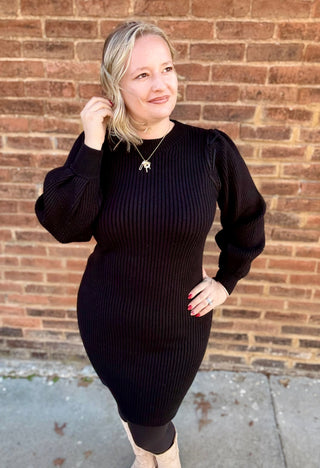 Black Sweater mini dress