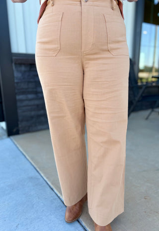 Camel Straight leg ankle dress pants