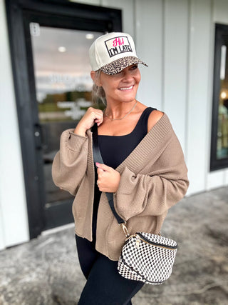 Hi I’m late trucker hat