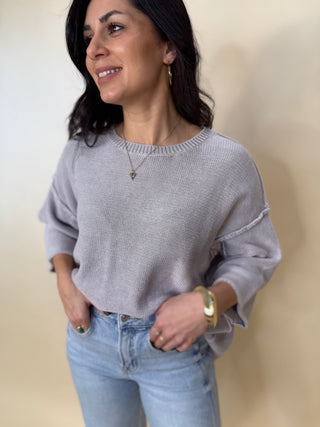 Grey Mineral washed 3/4 Top