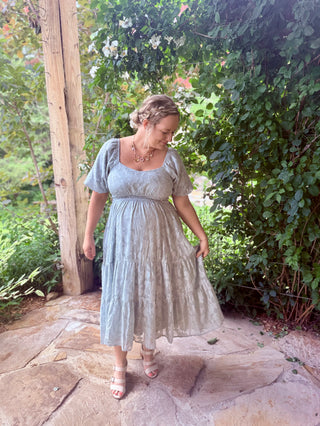 Baby Blue chiffon embroidered dress