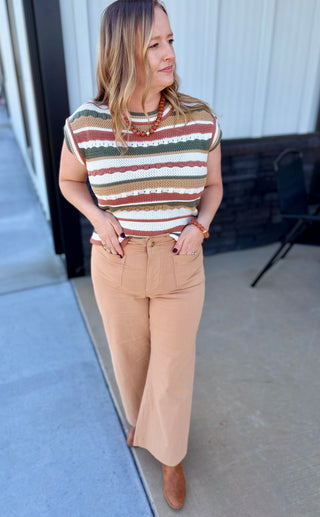Camel Straight leg ankle dress pants
