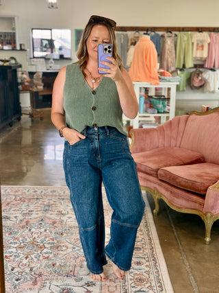 The Harper Tummy Control Barrel Jeans