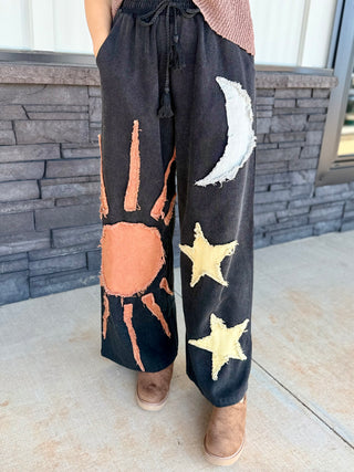 Black Sun Moon & Stars Pants
