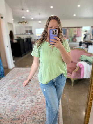 Mint Everyday Eyelet Top