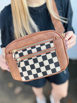 Checkmate Crossbody: Brown