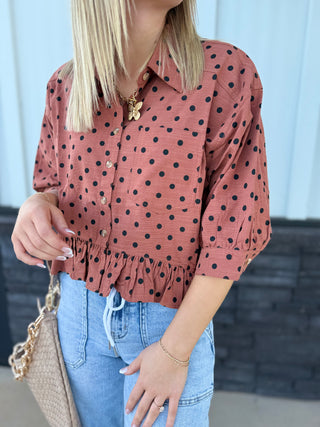The Sweetheart Polka Dot Blouse