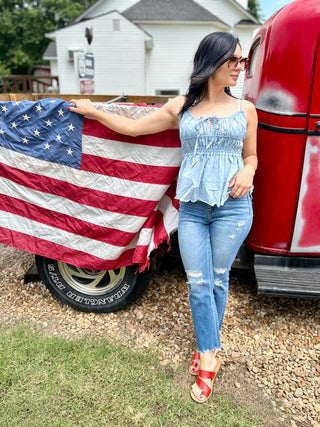 Denim washed Flowy Top