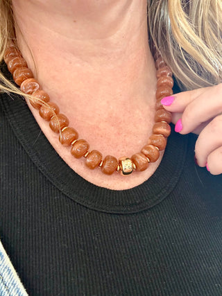 Amber Hues Beaded Necklace