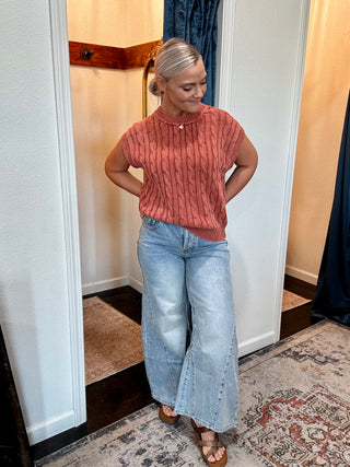 Spiced Brandy Cable knit Sweater