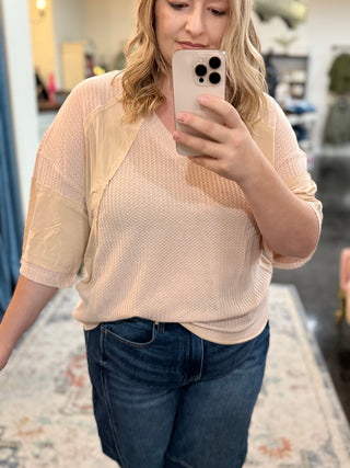 Blush Never gets old knit loose top